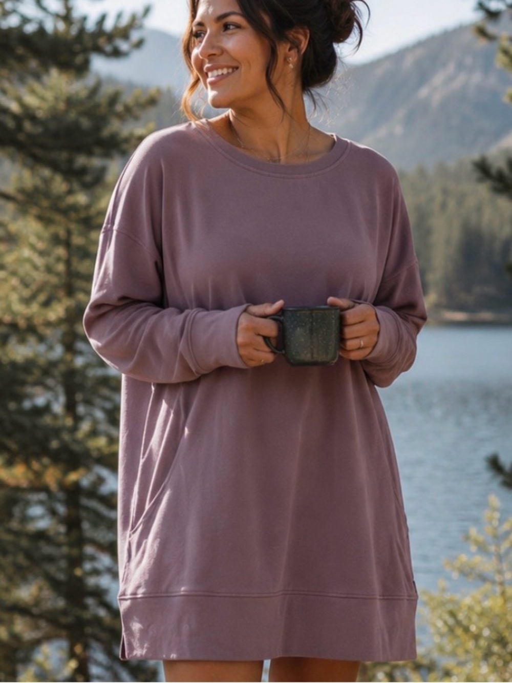 Eddie Bauer Women's Lavender Pullover Dress